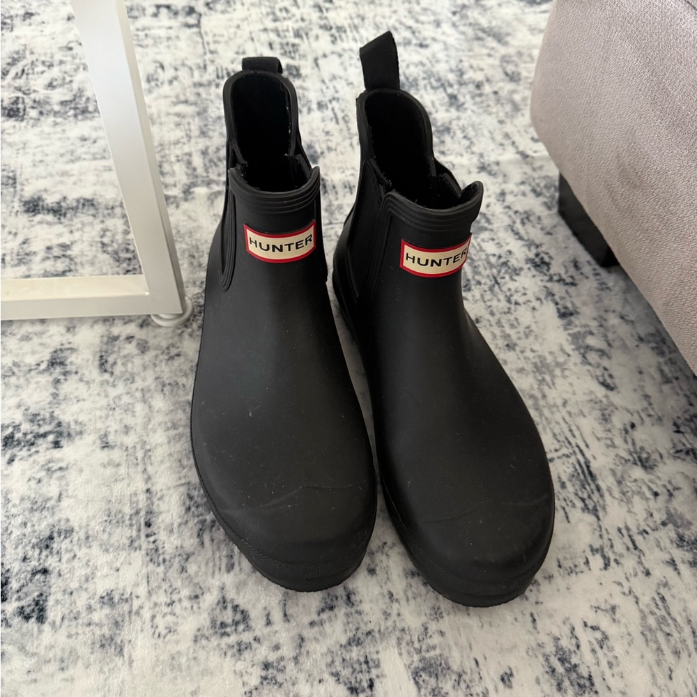 Hunter Rain Black Boots- Size 8